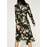 ZARA Basic Collection Button Front Midi Floral Dress Long Sleeve Womens Size S Photo 2