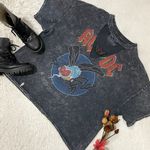 ACDC Fly on the Wall tour 1985 inspired crop top tee Gray Size XL Photo 5