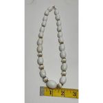 None Vintage Beaded Statement Chunky Necklace Gold White Clasp Closure Photo 9