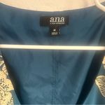 a.n.a  dress size M blue floral empire waist ruffled sleeve v neck‎ lin Photo 5