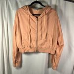 Young Fabulous and Broke Young Fabulous Broke Women's L Zip Up Hoodie Peach Pink Crop Sweatshirt Photo 12