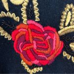 Vintage Eminent Lambsool/Angora Black and Red Embroidered Rose Sweater Size 1X Photo 8