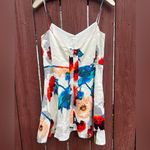 Banana Republic  Floral Dress Ivory Linen Blend Size 2 Photo 3