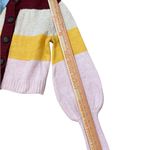 Wild Fable Multicolor Striped Balloon Sleeve Cropped Cardigan Photo 2