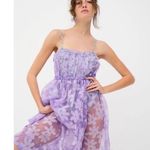 For Love & Lemons NEW NWT Villegas Bodysuit Sheer Floral Midi Dress In Purple Photo 2