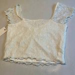 Abound  Womens Small White Lace Cap Sleeve Top Womens Small‎ Cute Summer Crop Top Photo 7