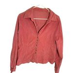 Snap Up Corduroy Shirt Jacket Pink Size L Photo 0