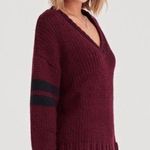7 For All Mankind maroon and black thick knit sweater Photo 1