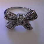 Silver Bow Ring with CZ Size 10 Photo 2