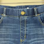 Betabrand Jeans Women Large Blue Denim Signature Mid-Rise Bootcut Pull On Pocket Photo 5
