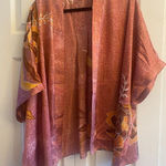 Daniel Rainn DR2  floral lightweight 3/4 sleeve Ruana front cardigan kimono L/XL‎ Photo 0