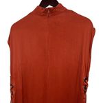 ZARA  Orange Satin Mock Neck Tunic Open Sides Medium Photo 4