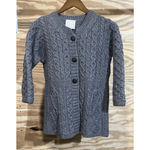 Kilronan Knitwear Merino Wool Button Cardigan XXS Ireland Cable Knit Fisherman Gray Photo 1