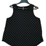 Old Navy Luxe sleeveless Top in Black With white polka dots size XL Photo 0