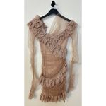 House Of CB  Sorrel Tulle Asymmetric Minidress in Blush Size Small Photo 3