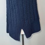Aerie  Navy Blue Quarter Zip Cable Knit Oversize Pullover Sweater Women's XS Photo 6