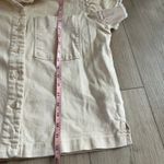 On Twelfth Women's Cream Denim Flutter Sleeve Button Down Sz L Photo 7