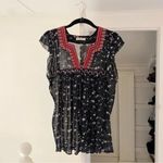 Ulla Johnson Anosha Floral Silk Georgette Blouse in Midnight Size 2 Retail $357 Photo 8