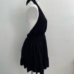 Ocean Drive  Halter Open Back Dress Black Ruffled Hem Boho Bohemian Mini Medium Photo 4