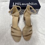 J. McLaughlin  Shauna Suede Golden Tan Stacked Block Heel Sandals Shoe Sz US 9.5M Photo 5