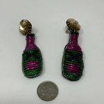 Tiny Tassel  Beaded Sequin Embellished Champagne Party Statement Earrings Photo 1