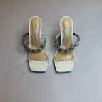 Betsey Johnson  Womens Troy Embossed Clear Straps 3.5” Heels Slide Sandals - 6M Photo 3