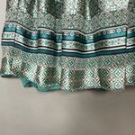 Max Studio Dress Smocked Top Striped Lined Green Teal Size Medium Shirred Lined Photo 9
