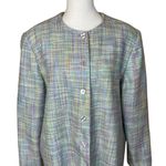 Alfred Dunner  Womens Size 16 Pastel Plaid Lined Button-up Jacket Blazer Easter Photo 1