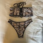 Zaful Whip Stitch Lace-Up Bikini Bathing Suit Set, Snake Print, Size S, NWOT Photo 6