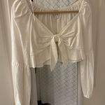Topshop  Cream Women's Tie Top Photo 0