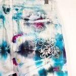 Chico's 1 Size 8 Cropped Jeans Handmade Tie Dye Flower Frenzy Black Pink 205 Photo 6