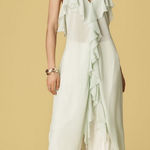 Anthropologie NWT Maxi Ruffle Halter Top in Mint Green Photo 0
