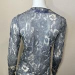 Vera Wang  Floral Gray Blue  Cardigan Blouse Photo 8