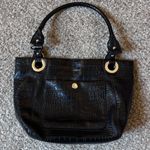 Nine West Elegant Black Crocodile-Embossed Shoulder Bag Photo 0