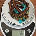 Unsigned Faux Turquoise Starfish Dolphin Beach Theme Crocheted Bohemian Necklace Blue Photo 5