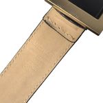 Michael Kors Black Leather Belt Gold Buckle Zipper Detail Women Size L FLAW Photo 7