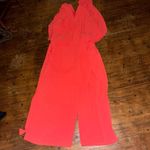 Lane Bryant 28 sleek red wide leg one piece jumpsuit Photo 3