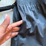 J.Jill Nylon Polyester Blend Belted Black Trench Coat Size L Waist Shirring Photo 8