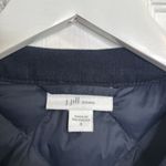 J.Jill Quilted Down-Filled Navy Blue Coat with Corduroy Trim W1109 Sz S Photo 4
