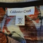 Coldwater Creek  Orange Purple Floral Linen Blend Cardigan Size Medium (10-12) Photo 5