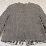 St. John  Knit Jacket Size 14 Black White Fringe Trim Flower Brooch Saks USA Photo 11