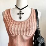 Pink Knit Crop Top, Soft Girl, Coquette, Y2K, Balletcore, Kawaii, Small, Girly‎ Photo 0