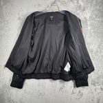 Du Jour Embroidered Bomber Jacket Womens S Black Floral Boho Festival Streetwear Photo 3