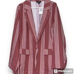 Torrid  plus size 3 (3X) rose stripe boyfriend blazer single button long sleeves Photo 0