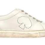 Kate Spade | Size 5.5 | Angelise White + Pink Leather Spade Logo Sneakers Shoes Photo 5