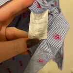 Kenar  Blue Stripe Ikat Print Bell Sleeve Blouse Size XL Photo 1