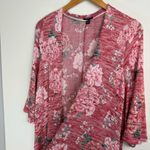 Torrid Kimono Hi Low Duster Pink Floral Print Sz M/L Photo 11