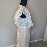 Beulah Style Exquisite Lace Long Midi Dress Medium White Bridal Cottage Prairie Photo 2