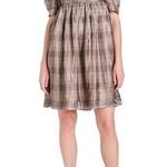 Babydoll Plaid Dress Brown Size M Photo 0