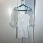 Amanda Uprichard  White Tia Organza Sleeve Mini Dress size medium bridal wedding Photo 2